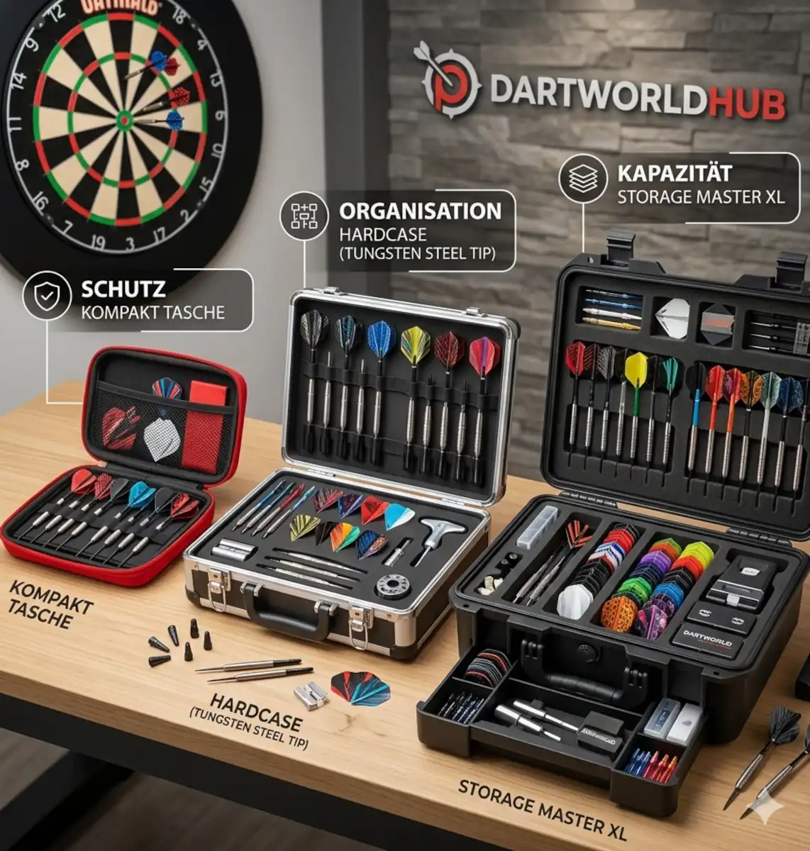 Dart Case Vergleich 2026 mit Cases für ein oder zwei montierte Dartsets