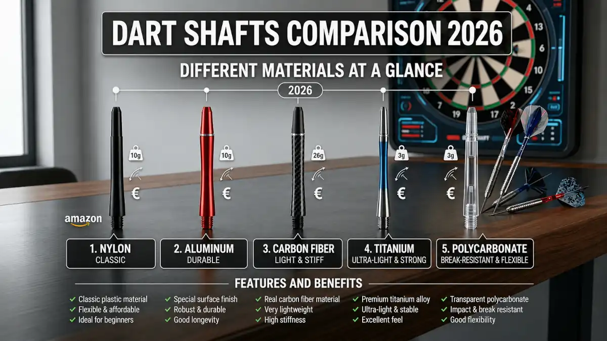 Dart Shafts Comparison 2026: Nylon, Carbon or Aluminium? No Waffle, Just Balance