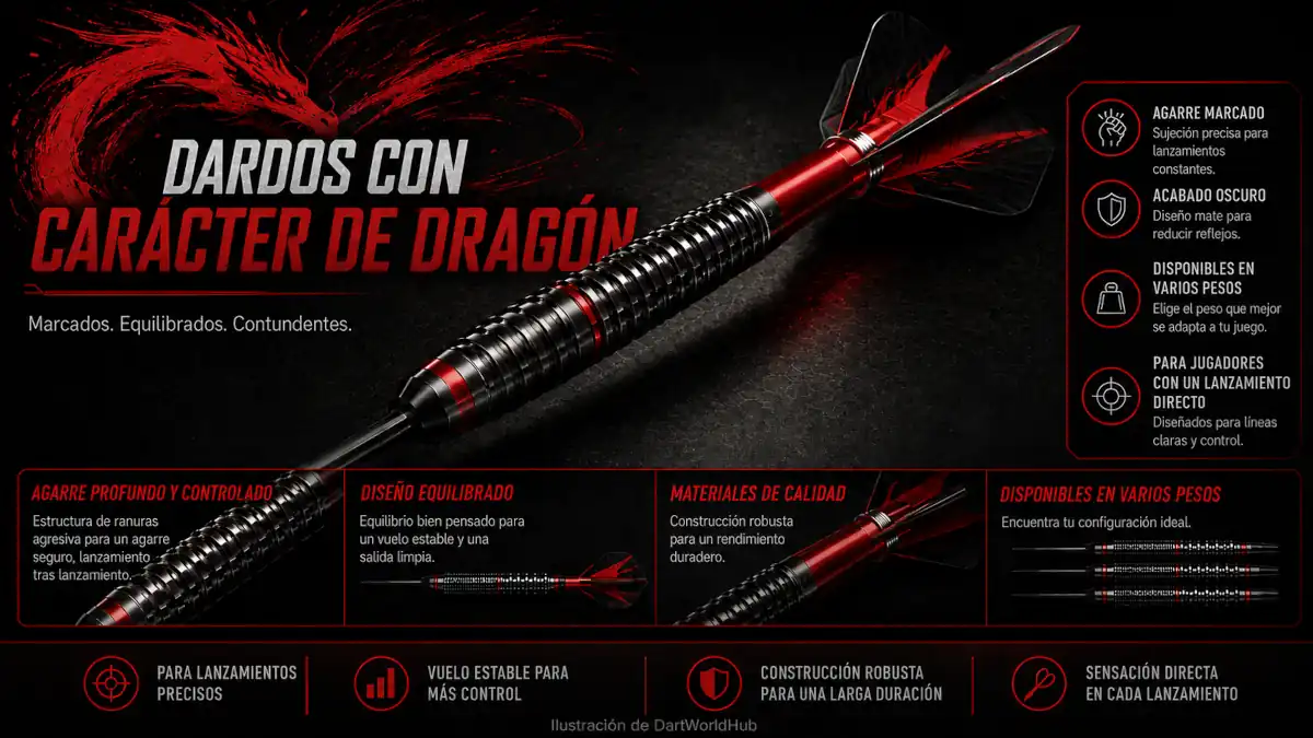 Comparativa DartWorldHub de dardos Red Dragon y barriles de jugadores profesionales